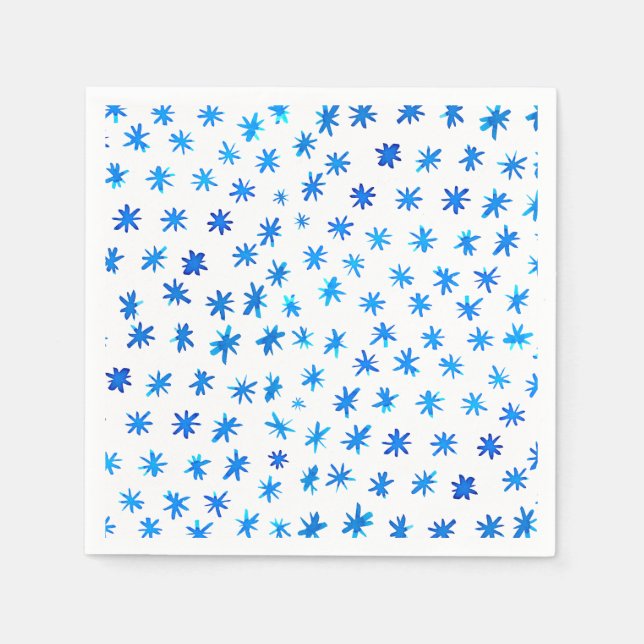 Watercolor stars - blue napkin (Front)