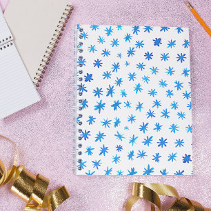 Watercolor stars - blue notebook