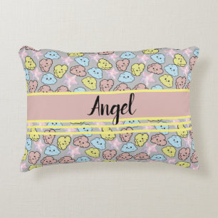 Watercolor  Stars & Cloud Pattern  Accent Pillow