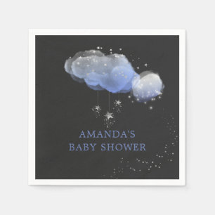 Watercolor Stars Night Sky Boy Baby Shower Napkin