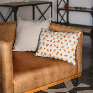 Watercolor stars - orange accent pillow