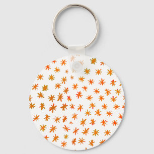 Watercolor stars - orange keychain