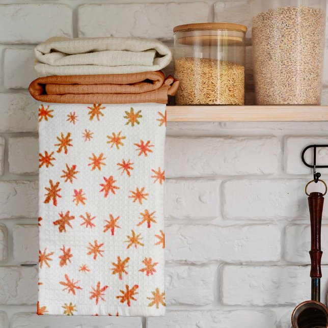 Watercolor stars - orange kitchen towel (Creator Uploaded)
