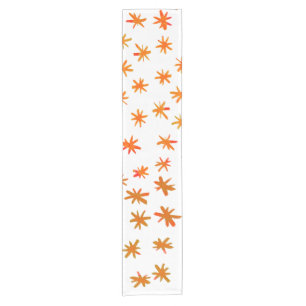 Watercolor stars - orange short table runner