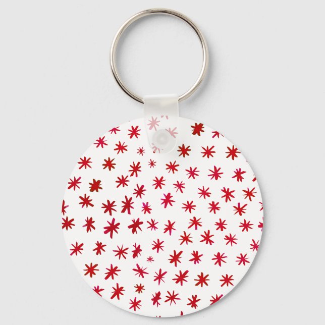 Watercolor stars - red keychain (Front)