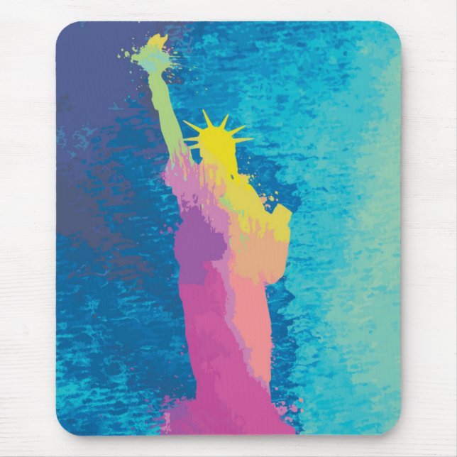 Watercolor Statue of Liberty Mouse Pad (Front)