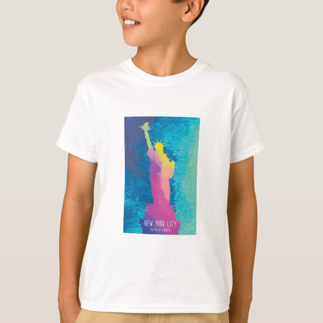 Watercolor Statue of Liberty T-Shirt (Front)