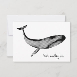 Watercolor Stencil Blue Whale Thank You Card