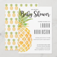 Watercolor Stencil Pineapple Baby Shower