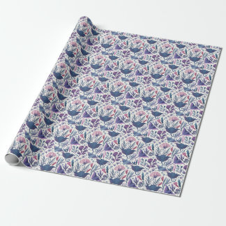 watercolor stingrays and seaweed wrapping paper