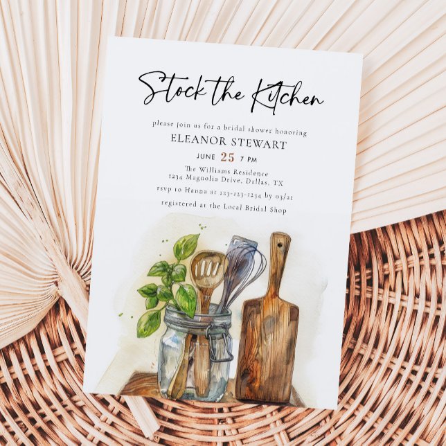 Watercolor Stock The Kitchen Bridal Shower Invitation (Creator Uploaded)