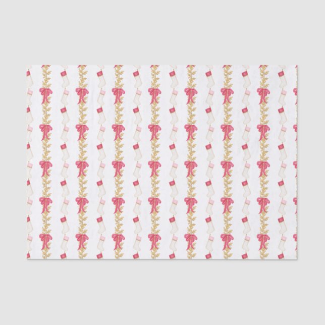 Watercolor Stockings and Garland Tissue Paper (Front)