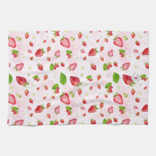 Watercolor Strawberries Kitchen Towel