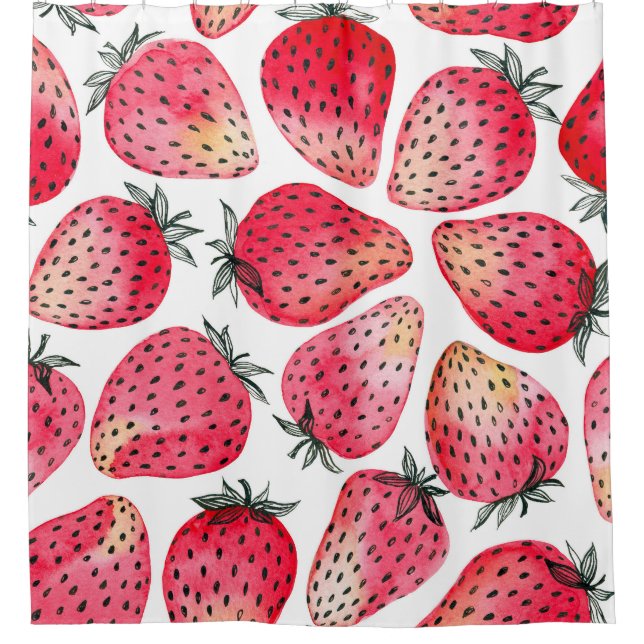 Watercolor strawberries pattern. (Front)
