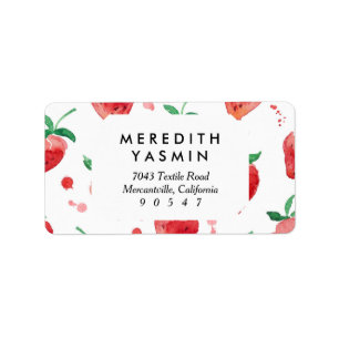 Watercolor Strawberries Pink & Red Painted Berries Label