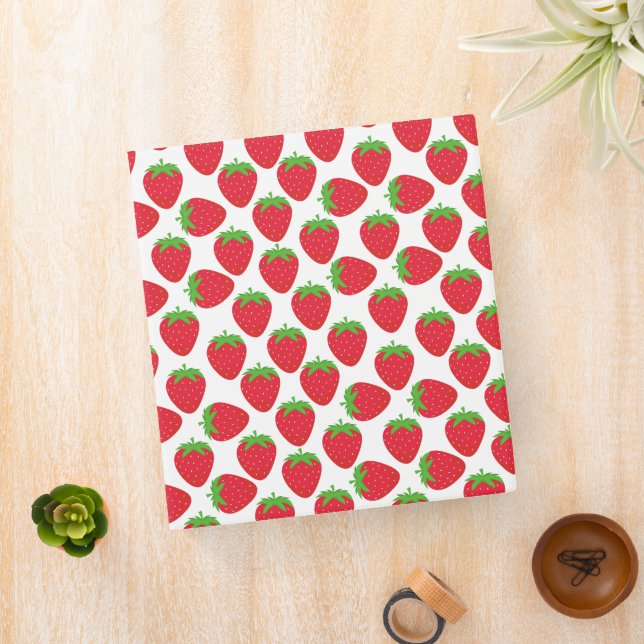 Watercolor Strawberries Seamless Pattern Binder (In Situ)