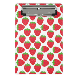 Watercolor Strawberries Seamless Pattern Mini Clipboard