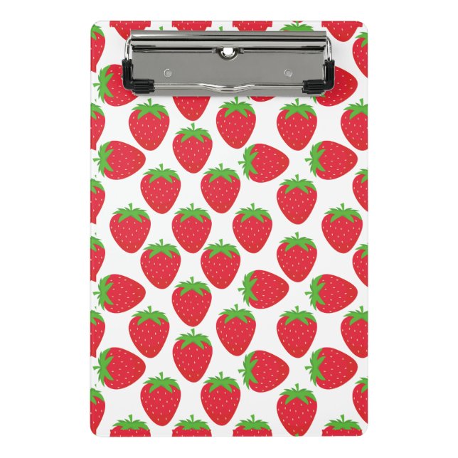 Watercolor Strawberries Seamless Pattern Mini Clipboard (Front)