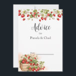 Watercolor Strawberries Wedding  Advice Card<br><div class="desc">Our Watercolor Strawberries Wedding Advice Card is a charming choice for spring or summer celebrations,  particularly those with outdoor,  garden,  or destination themes. The design features lovely strawberries in a crate,  creating a delightful and festive card that will surely excite guests for your upcoming wedding.</div>
