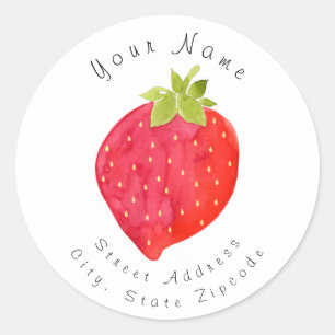 Watercolor Strawberry Address Label
