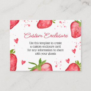 Watercolor Strawberry Customized Enclosure Card