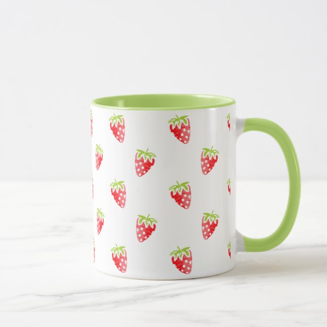 Watercolor Strawberry Pattern Mug (Right)
