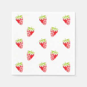 Watercolor Strawberry Pattern Napkin