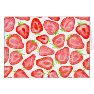 Watercolor strawberry slices pattern
