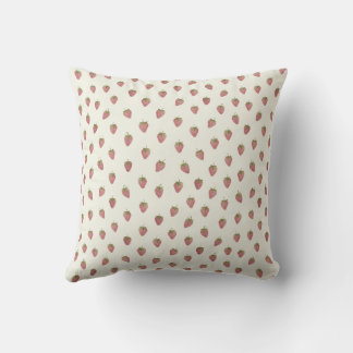 Watercolor Strawberry Throw Pillow