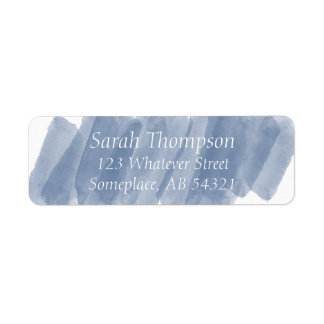 Watercolor Streaks Navy Blue Return Adresse Label