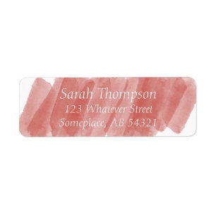 Watercolor Streaks Red Orange Return Address Label