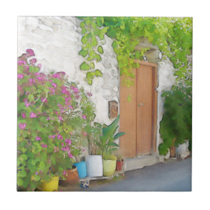 Watercolor street view tile