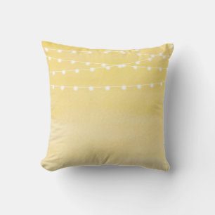 Watercolor String Lights Throw Pillow