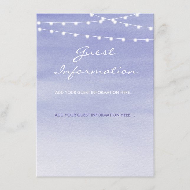 Watercolor String Lights Wedding Enclosure Card (Front)