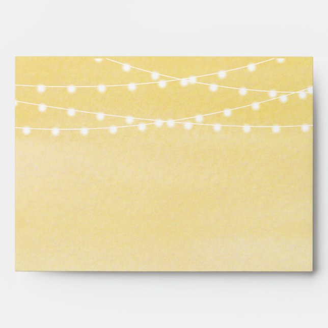 Watercolor String Lights Wedding Envelope (Front)