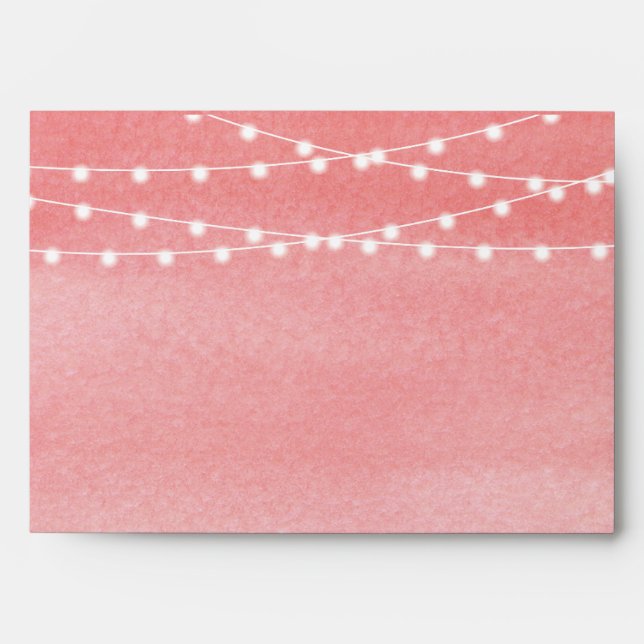 Watercolor String Lights Wedding Envelopes (Front)