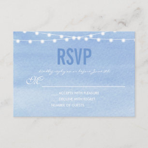 Watercolor String Lights Wedding RSVP Card