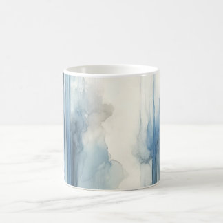 Watercolor Stripes Art - Fluid Blue Shade Coffee Mug