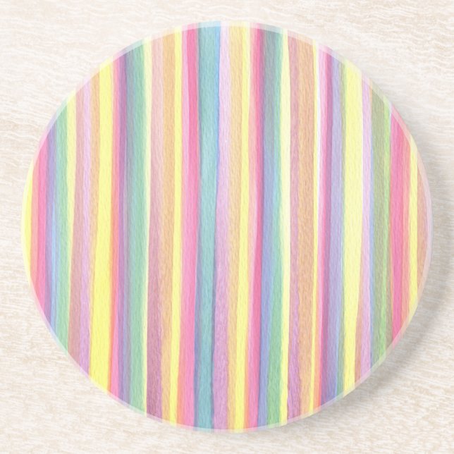 Watercolor Stripes Coaster (Front)