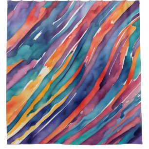 Watercolor Stripes Orange, Pink Blue Green Purple