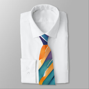 Watercolor Stripes Orange, Pink Blue Green Purple Tie