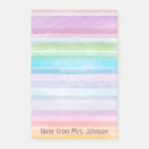 Watercolor Stripes Personalize Notes
