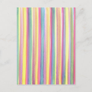 Watercolor Stripes Postcard