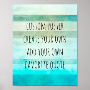 watercolor stripes poster create your own quote