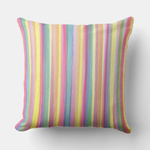 Watercolor Stripes Throw Pillow