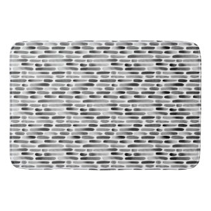 Watercolor Strokes 091121 - Black and White Bath Mat
