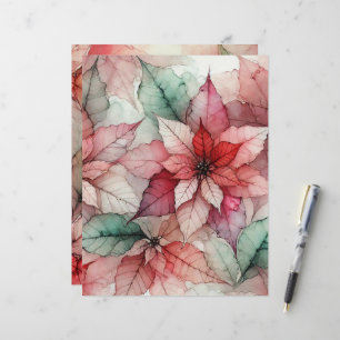 Watercolor Style Alcohol Ink Poinsettia Scrapbook