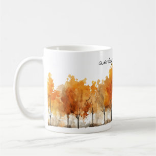 Watercolor Style Autumn Trees Serenity Coffee Mug