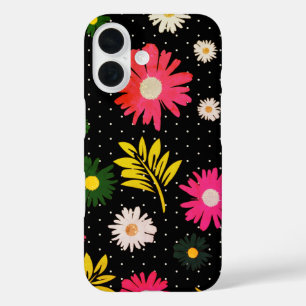 Watercolor Style Floral Leaves Pattern iPhone 16 Case