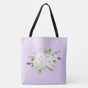 Watercolor Style Hydrangeas and Lilacs Tote Bag